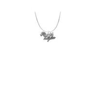 A7 Squirrel on branch Pewter PENDENT on a REAL 925 sterling silver Necklace Handmade 16 inch chain