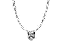 A72 Fox Head 2 PENDENT REAL 925 sterling silver Necklace Handmade 20 inch chain with prideindetails gift box