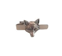 A72 Fox Head English Pewter emblem on a Tie Clip 4cm Handmade in sheffield comes with PrideInDetails gift box