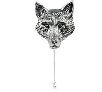 A72 Fox Head fine English pewter Motif on a tie stick pin hat scarf collar coat