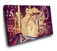 A726 Horse Funfair Carousel Funky Animal Canvas Wall Art Picture Prints