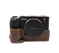 A7C Case, MUZIRI KINOKOO PU Leather Case for SONY Alpha 7C Protective Case for Sony A7C/α7C Bottom Case SONY A7C Grip Case-Coffee