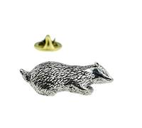 A8 Badger English Pewter Lapel Pin Badge XTSPBA08