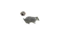 A8 Badger on a Pin Badge made of fine English pewter