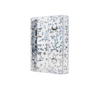 A8 Budget Binder Cover Clear PVC 5 Ring Binder Glitter Star Refillable Notebook Shell Protector with 2 Snaps for Cash Envelopes System Journal Albums Organizer Planner Folder