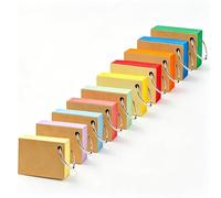 A8 Flash Cards with Rings 500 Pcs, Ruled Index Cards 10 Colors