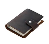 A8 Leather Pocket Notebook - Mini Cowhide Diary with Dot & Grid Pages, Refillable Loose-Leaf Notebook, Smooth Texture for Journaling, Planning, Sketching, Travel (Tan)