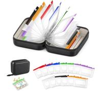 A8 Pill Organiser Set with 7 Colour-Coded Pouches, Waterproof, Reusable, Zippered Binder Design, 7-14 Day Travel Medicine Storage (Black)