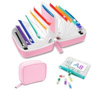 A8 Waterproof Pill Organizer Set, Twice-Daily Large Pill Organizer for Seven Days, Pill Storage with 14 Color-Coded Pouches, Reusable Travel Medicine Organizer