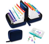 A8 Waterproof Pill Organizer Set, Twice-Daily Large Pill Organizer for Seven Days, Pill Storage with 14 Color-Coded Pouches, Reusable Travel Medicine Organizer