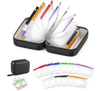 A8 Waterproof Pill Organizer Set with 14 Color-Coded Pouches,Reusable Travel Medicine Organizer, 7-14 Day Travel Pill Organizer,Tablet Organiser for Vitamins, Supplements & Medicine (Black)