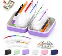 A8 Waterproof Pill Organizer Set with 14 Color-Pill Pouches, A8 Waterproof Pill Pouch Set, Reusable Travel Medicine Organizer, Portable Reusable Binder Design Zippered Pill Storage (Purple)