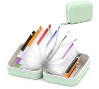 A8 Waterproof Pill Organizer Set with 14 Color-Pill Pouches,Large Weekly Travel Medication Organiser, Portable Reusable Zippered for Daily & Travel (Green)