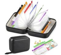 A8 Waterproof Pill Organizer Set with 14 Color-Pill Pouches,Large Weekly Travel Medicine Organizer,Portable Reusable Binder Design Zippered,7-14 Day Travel Pill Pouch for Fish Oils (Black)