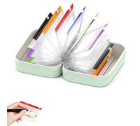 A8 Waterproof Pill Organizer Set with 14 Color Pouches, Weekly Travel Waterproof Pill Pouch, Portable Reusable Binder Zippered Bag for Small Items & Planning (Green)