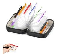 A8 Waterproof Pill Organizer Set with 14 Color Pouches, Weekly Travel Waterproof Pill Pouch, Portable Reusable Binder Zippered Bag for Small Items & Planning (Black)