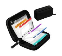 A8 Waterproof Pill Organizer Set with 14 Colored Pill Bags, Large Weekly Travel Medicine Organiser, 7-14 Days Travel Pill Organiser, Portable, Reusable (Black)