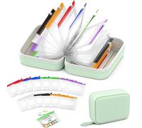 A8 Waterproof Pill Organizer Set with 14 Colour-Coded Pill Pouches, 7-14 Day Travel Pill Organizer,Portable Weekly Travel Medicine Organizer Binder with Zipper Storage for Vitamins,Supplements (Green)