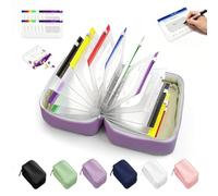 A8 Waterproof Pill Organizer Set with 14 Pill Pouches for Travel (Purple) | Large Weekly Medicine Storage with Reusable Pill Pouches, Portable Zippered for Fish Oils, Vitamins and Supplement