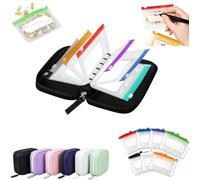 A8 Waterproof Pill Organizer Set with 7/14 Color-Pill Pouches,Large Weekly Travel Medicine Organizer,Portable Reusable Binder Design Zippered,7-14 Day Travel Pill Pouch for Fish Oils (Black-7 Day)