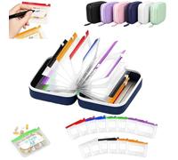 A8 Waterproof Pill Organizer Set with 7/14 Color-Pill Pouches,Large Weekly Travel Medicines Organizer,Portable Reusable Binder Design Zippered,7-14 Day Pill Pouch for Fish Oils Vitamins-Blue 14 pcs