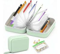 A8 Waterproof Pill Organizer Set with Color-Coded Pouches 14 in 1 Reusable Travel Medicine Organizers Tablet Organizer for Vitamins, Supplements & Medicine 7-14 Day Travel Pill Organizers (Green B)