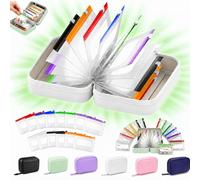 A8 Waterproof Pill Pouch Set, A8 Waterproof Pill Organizer Set with 14 Color-Pill Pouches, Portable Reusable Binder Design Zippered Pill Storage with 14 Color-Pill Pouches for Travel (White)