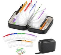 A8 Waterproof Pill Pouch Set,Waterproof Pill Organizer Set with 14 Color-Pill Pouches,7-14 Day Portable Reusable Binder-Style Zippered Pill Storage Pouch (Black)