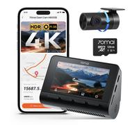70mai A800SE Dash Cam Front and Rear 4K UHD+1080P with GPS WiFi, Dual Car Camera with 128GB SD Card, F1.55 Aperture HDR, Night Vision, ADAS, 3 "IPS, 24/7 Parking Monitoring, Supports 512 GB Max