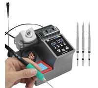A9 Precision Soldering Station Kit, 120W Digital LCD Display, Temperature Range 212℉-842℉, Quick Change Soldering Iron Tips with 3 Interchangeable Tips Included