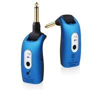 A9 Wireless Guitar System 2.4GHz Built-in Rechargeable Lithium Battery 270° Rotatable Audio Wireless Transmitter Receiver for Acoustic Guitar Bass Violin Keyboard Electric Instruments, Blue