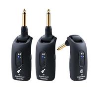 A9 Wireless Guitar System - 2.4GHz Guitar Accessories Transmitter Receiver, 24-bit 48KHz Audio, 100ft Range, No Latency, 4-Hour Rechargeable Battery, for Electric Bass (Black(2TX+1TX))
