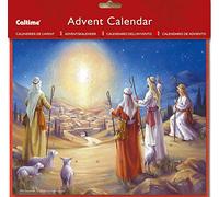 A992 1 Shepherds Watching Advent Calendar with red envelope - 19.5 x 24.5 cm Traditional Advent Calendar - Biblical Scene - Choice of 2 Designs