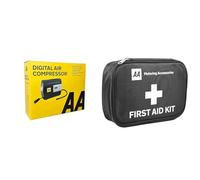 AA 12V Digital Tyre Inflator AA5502 - For Cars Other Vehicles Inflatables Bicycles & Standard First Aid Kit - AA0095 - Family Essential For Car Home Holidays Travel Camping Caravans Office