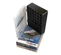 AA AAA and 9v Block Battery Storage Box -Storage for up to 48 Batteries ANSMANN