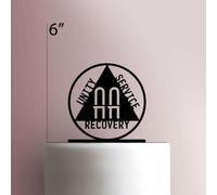 AA ? Alchoholic?s Anonymous- Acrylic Cake Topper 5 Inch Width/Black