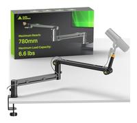 AA AUDIO ACCESSORY Design for Shure SM7B MV7+, Rode Low Profile Boom Arm (Design for Heavy Mic) 3KG Load Capacity, Stable Gear Lock Structure Never Sags, Metal Low Profile Mic Arm with Extension Rod