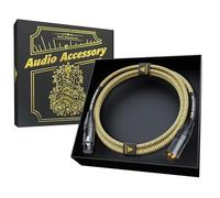 AA AUDIO ACCESSORY Gold Series Star Quad Studio XLR Cables 2M, Neutrik Connectors, 19AWG OFC, Kevlar-Reinforced Nylon Braided Handmade Microphone Cable, 100% OFC Braid and Al-Foil Shielding