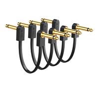 AA AUDIO ACCESSORY Kevlar Reinforced Guitar Patch Cables 15cm 4 Pack, Built-to-Last, Noise-Free Quad-Layer Shielded, Gold-Plated Flat Ribbon Guitar Pedal Leads for BOSS, MXR, EBS, Behringer Pedal