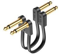 AA AUDIO ACCESSORY Kevlar Reinforced Guitar Patch Cables 5cm (2 Inch) 2-Pack, Built-to-Last, Low Noise Quad-Layer Shielded, Gold-Plated Flat Ribbon Guitar Pedal Lead for BOSS MXR Behringer EBS Effect
