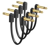AA AUDIO ACCESSORY Kevlar Reinforced Guitar Patch Cables 5cm (2 Inch) 4-Pack, Built-to-Last, Low Noise Quad-Layer Shielded, Gold-Plated Flat Ribbon Guitar Pedal Lead for BOSS MXR Behringer EBS Effect