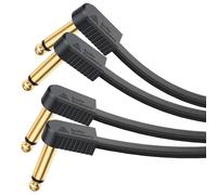AA AUDIO ACCESSORY Kevlar Reinforced Guitar Patch Cables 60cm(24 Inch) 2-Pack, Built-to-Last, Low Noise Quad-Layer Shielded, Gold-Plated Flat Ribbon Guitar Pedal Lead for BOSS MXR Behringer EBS Effect