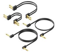 AA AUDIO ACCESSORY Kevlar Reinforced Guitar Patch Cables Multi-Pack 6-Pack, Built-to-Last, Low Noise Quad-Layer Shielded, Gold-Plated Flat Ribbon Guitar Pedal Lead for BOSS MXR Behringer EBS Effect