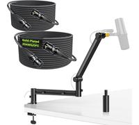 AA AUDIO ACCESSORY Low Profile Boom Arm with XLR Cable 15M 2 Pack