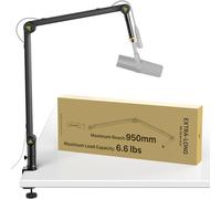 AA AUDIO ACCESSORY Mic Boom Arm (Design for Heavy Mic) 3KG Load Capacity, 950mm Reach, Gear Lock Design, Suspension Scissor Microphone Stand Desk Mount for Shure SM7B MV7, Blue Yeti, Rode PodMic