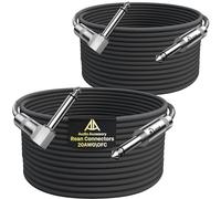 AA AUDIO ACCESSORY Right Angle Guitar Cable 7.6m 2 Pack, Kevlar-Reinforced 10X Heavy-Duty Nylon Braided, 20AWG 99.99% OFC 1/4 Instrument Cable, Shielded Guitar Lead for Fender Electric Guitar