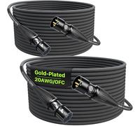 AA AUDIO ACCESSORY Short XLR Cables 15M 2Pack, Gold-Plated Rean Connectors from Neutrik, Kevlar-Reinforced Nylon Braided Microphone Cable, Durable Shielded and Balanced XLR Cable, Male to Female