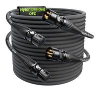 AA AUDIO ACCESSORY Short XLR Cables 7.6M 2Pack, Gold-Plated Rean Connectors from Neutrik, Kevlar-Reinforced Nylon Braided Microphone Cable, Durable Shielded and Balanced XLR Cable, Male to Female