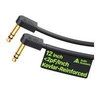 AA AUDIO ACCESSORY TRS Patch Cable 30cm, Gold-Plated Flat Ribbon Stereo Guitar Patch Cable, Built-to-Last Noiseless Quad-Layer Shielded, Kevlar-Reinforced TRS Pedal Cable for BOSS MXR EBS Behringer