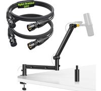 AA AUDIO ACCESSORY XLR Cable 1M 2 Pack with Low Profile Boom Arm